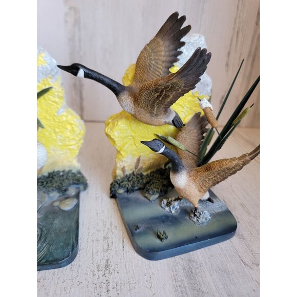 Unique Landscape goose duck pond book end set bird home decor - Picture 6 of 11